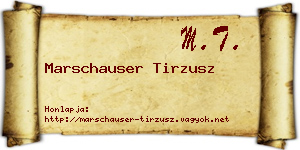 Marschauser Tirzusz névjegykártya